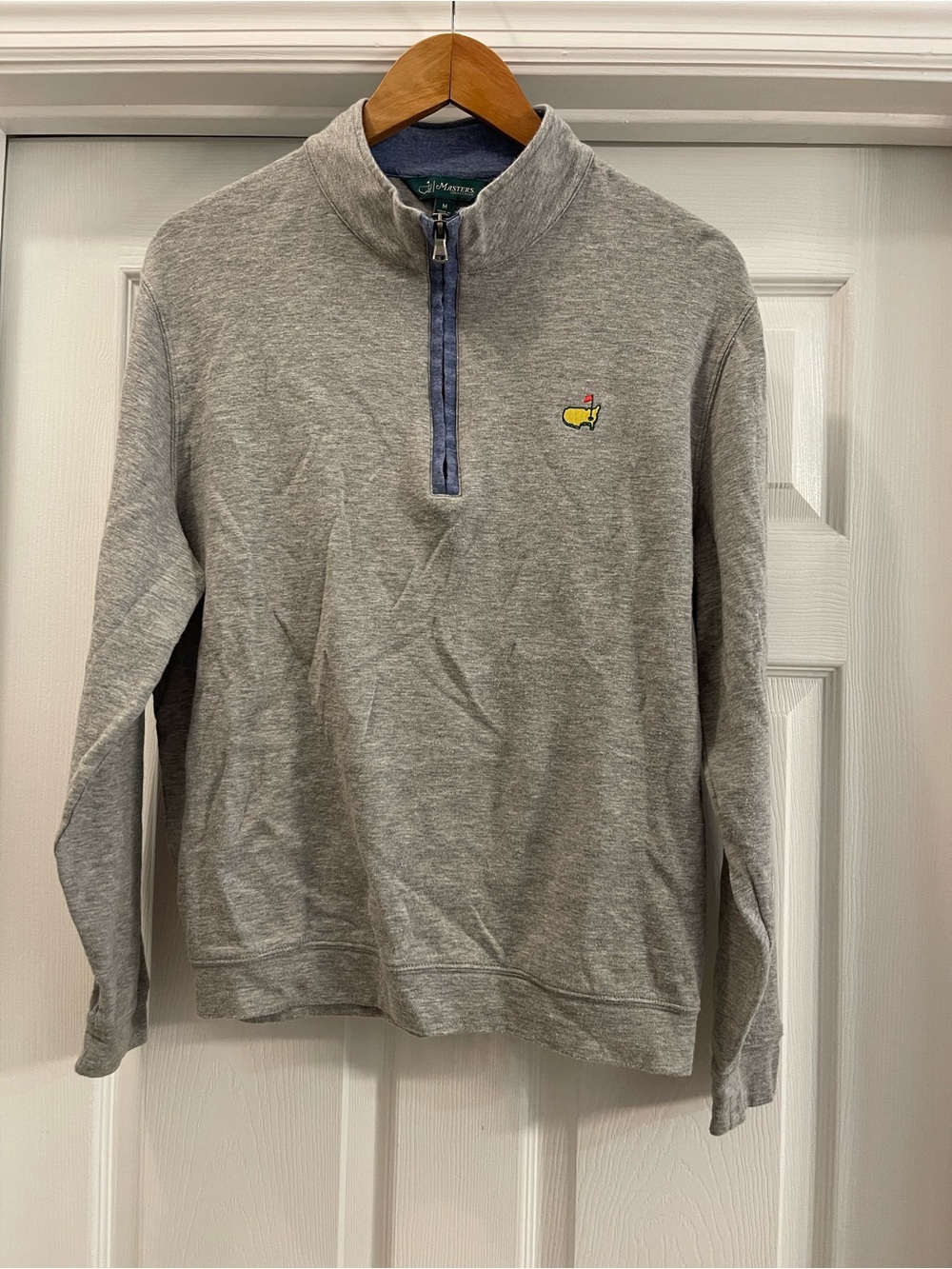 Masters Collection Gray Quarter-Zip Pullover Sweater Medium